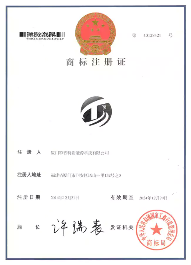 certificato di registrazione del marchio