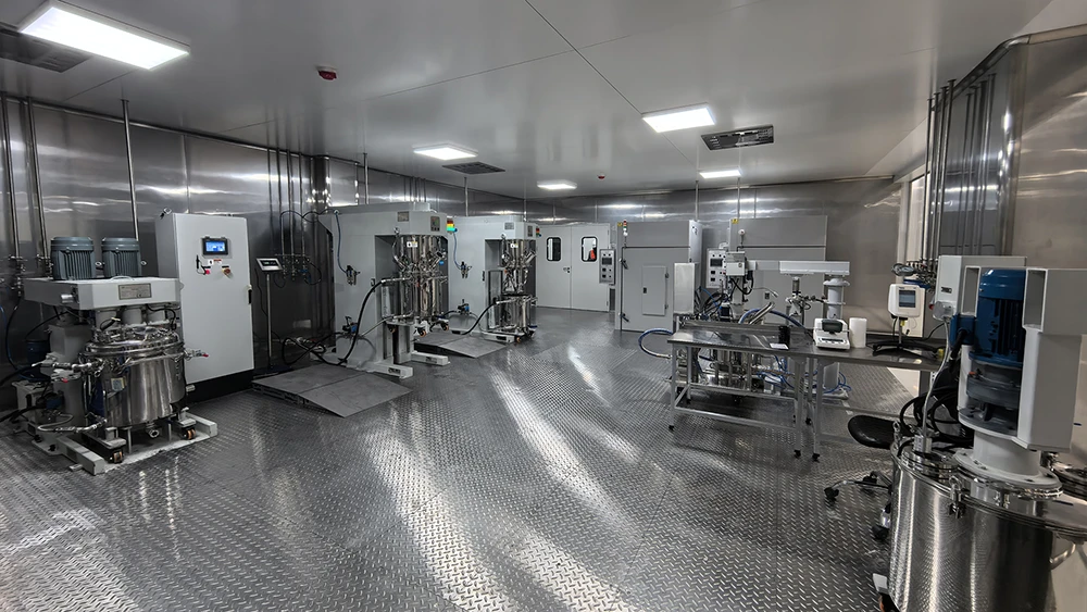 Battery slurry mixing system in battery production line