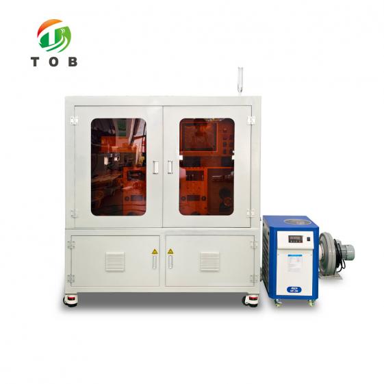TOB-F200W-T3 copper foil laser drilling machine with three fiber laser heads and servo unwinding