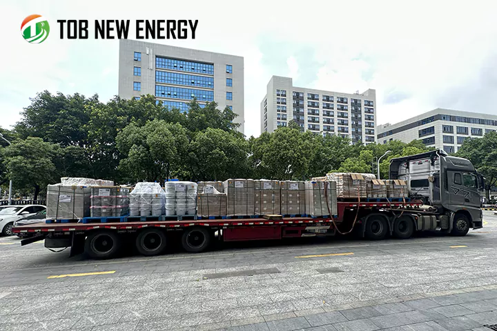 Spedizione di materiali per batterie agli ioni di litio da TOB New Energy